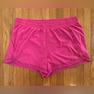 Athleta Pink Mesh Racer Mid-Rise Running Shorts